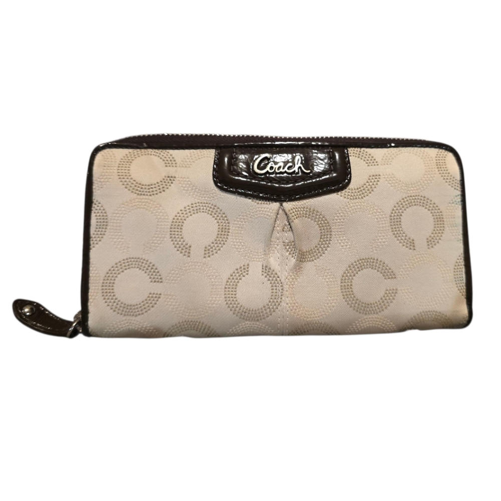 Coach Madison Dotted Op Art zip-around wallet